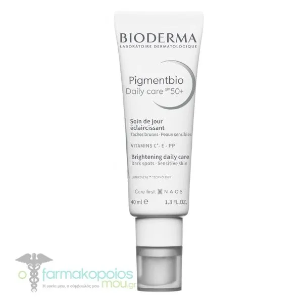 Bioderma Pigmentbio Daily Care SPF50+ Moisturizing & Whitening Face Cream Against Blemishes & Spots, 40ml