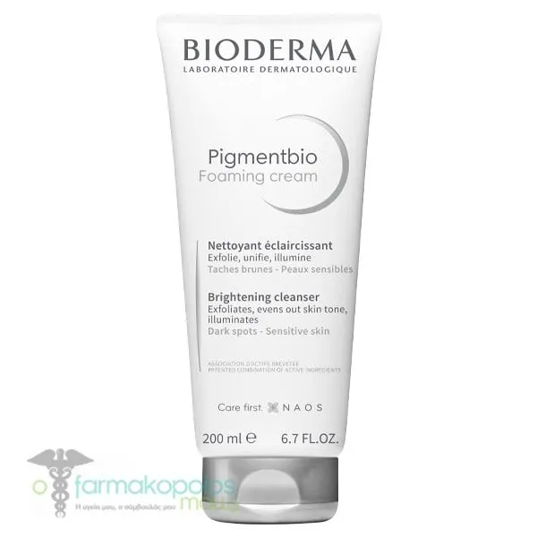 Bioderma Pigmentbio Foaming Cream Brightening Cleanser for Dark Spots & Sensitive Skin, 200ml