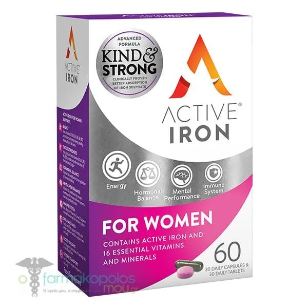 Bionat Active Iron Women, 30caps & 30tabs