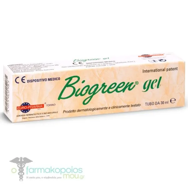 Bionat Biogreen Dermatological Gel Against Skin Diseases, 30ml