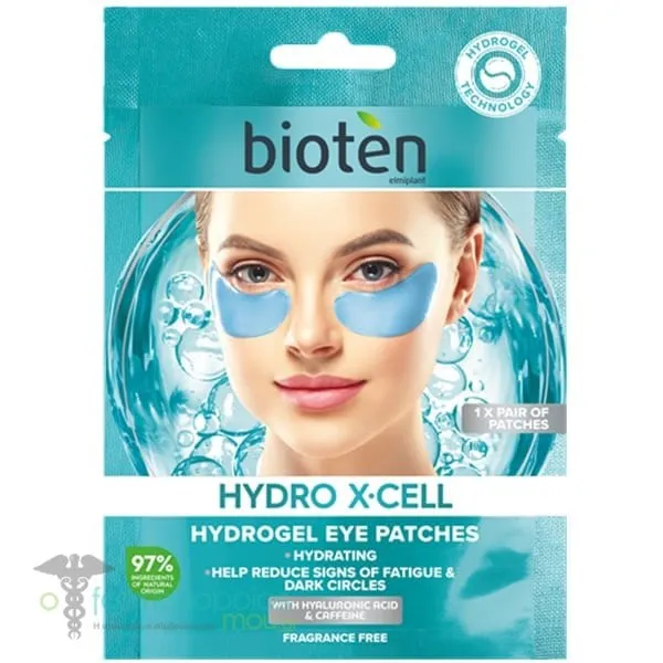 Bioten Hydro X-Cell Hydrogel Eye Patches Επιθέματα Ματιών με Υαλουρονικό Οξύ & Καφεΐνη, 1ζευγάρι