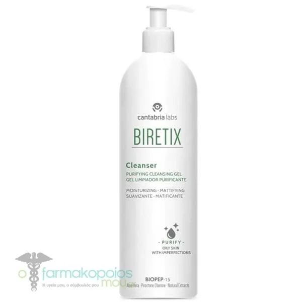 Biretix Cleanser Gel Καθαριστικό Τζελ Προσώπου για Μικτές &amp; Λιπαρές Επιδερμίδες, 400ml
