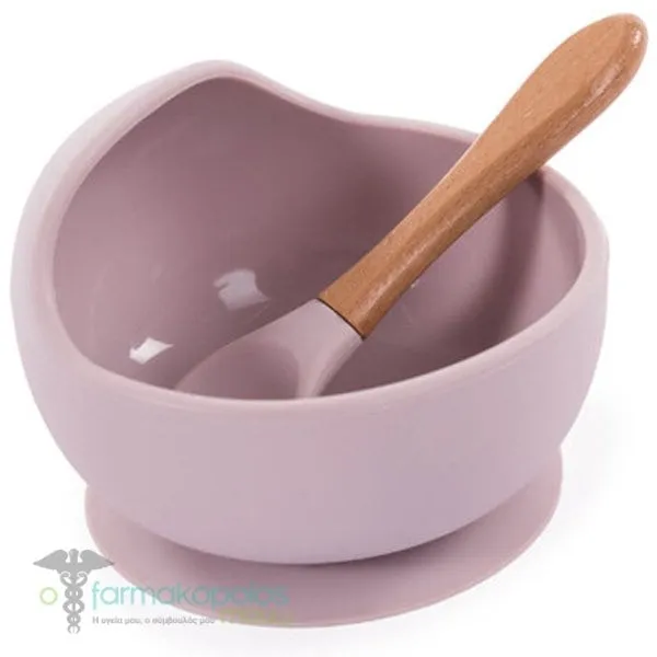 Bo Jungle Kids Feeding Set with Silicone Suction Bowl & Spoon, 1set - PINK