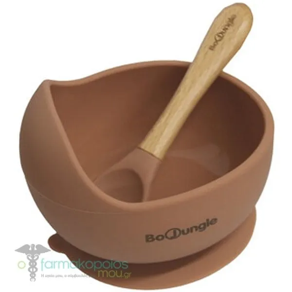 Bo Jungle Kids Feeding Set with Silicone Suction Bowl & Spoon, 1set - TERRACOTTA