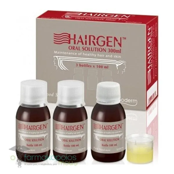 Boderm Hairgen Oral Solution Συμπλήρωμα Διατροφής για Υγιή Μαλλιά & Δέρμα, 3x100ml