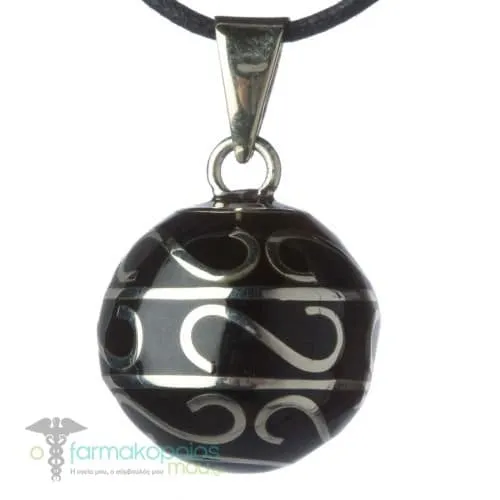 Bola Black Swirls Silver Pregnancy Necklace, 1 pc