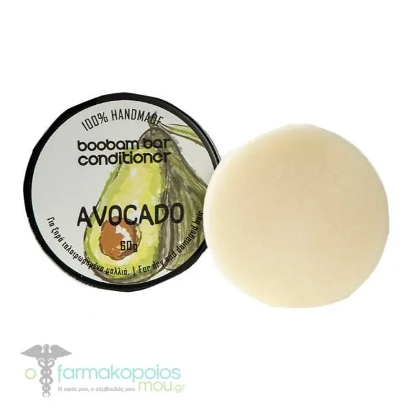 Boobam Conditioner Bar Avocado for Dry & Damaged Hair, 60g