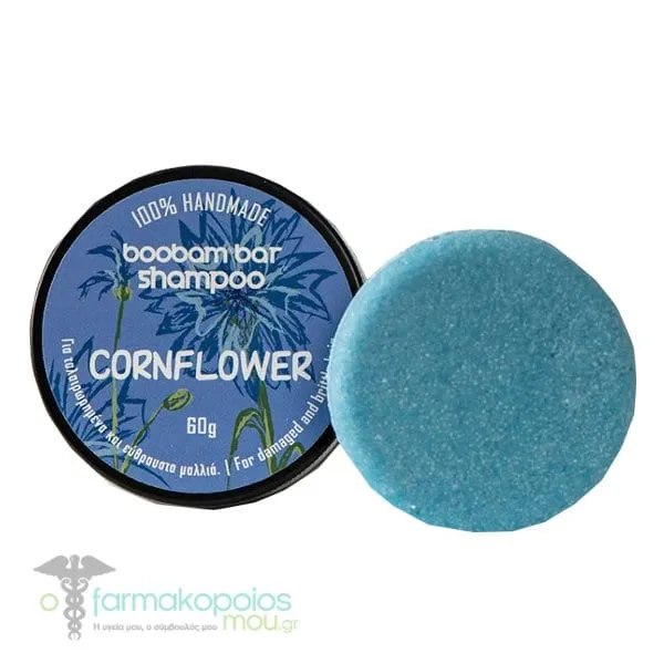 Boobam Shampoo Bar Cornflower for Damaged & Brittle Hair, 60g