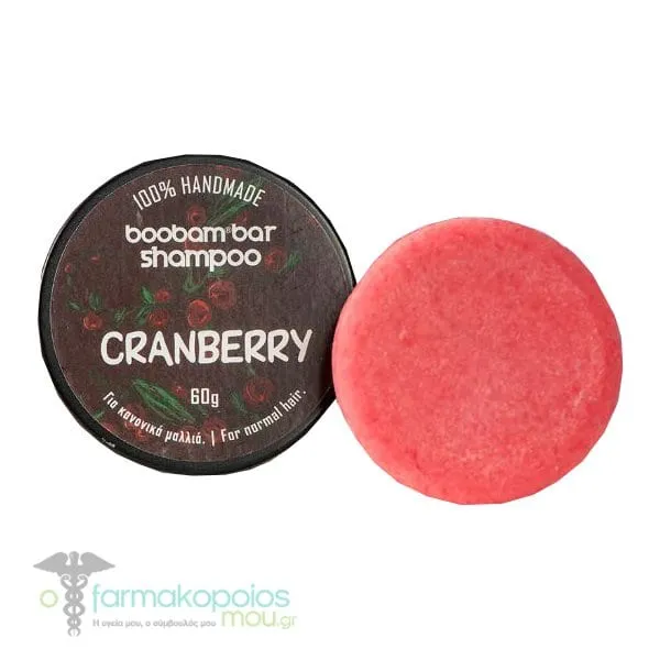 Boobam Shampoo Bar Cranberry for Normal Hair, 60g