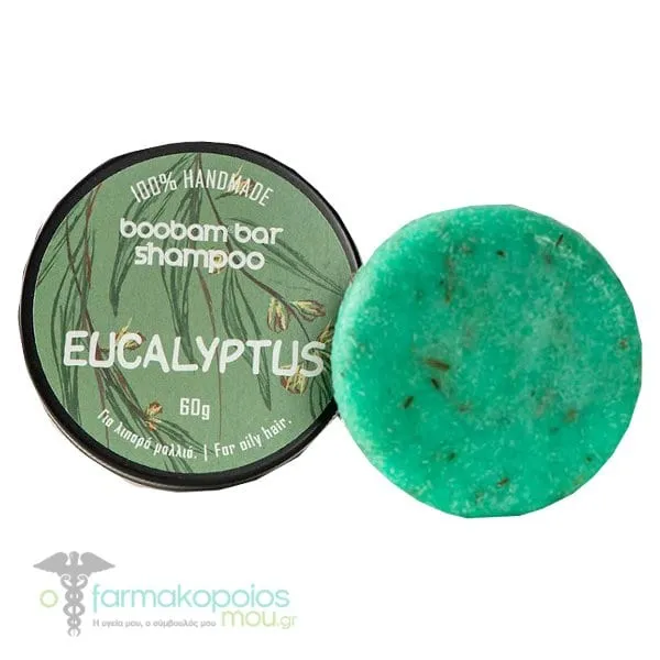 Boobam Shampoo Bar Eucalyptus for Oily Hair, 60g
