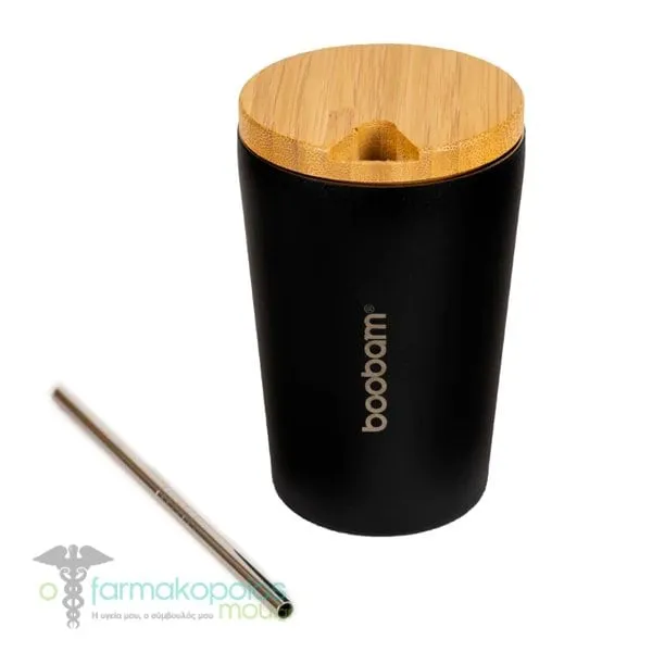 Boobam Cup Lite Ποτήρι Θερμός Χωρίς Πλαστικά, 350ml - 002 Μαύρο