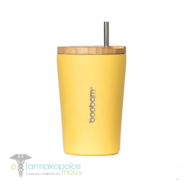 Boobam Cup Lite Ποτήρι Θερμός Χωρίς Πλαστικά, 350ml - YELLOW