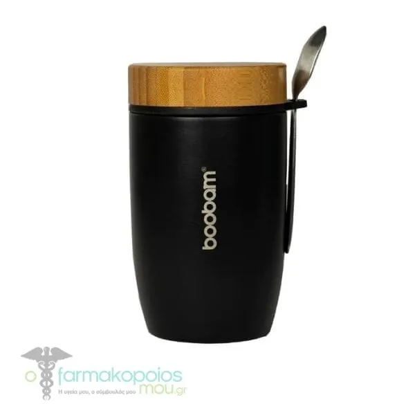 Boobam Food Thermos Inox Δοχείο Φαγητού Θερμός, 500ml - 002 Μαύρο