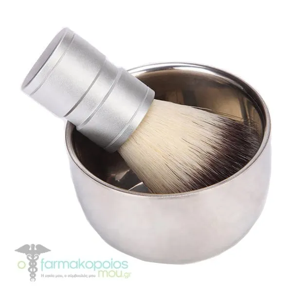 Boobam Shaving Bowl & Brush, 1set - Silver