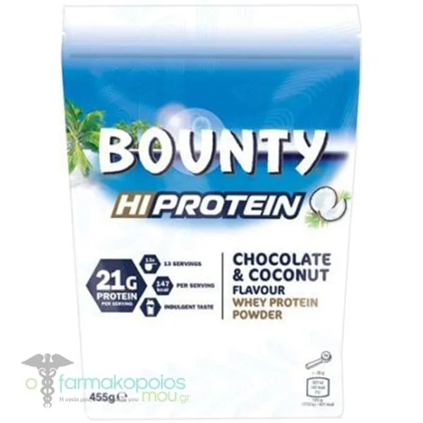 Bounty Hi Protein Chocolate & Coconut Whey Protein Powder, 455gr