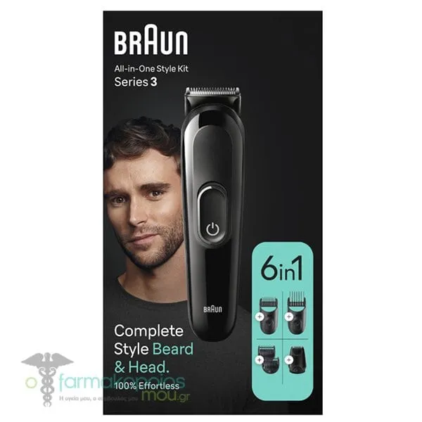 Braun MGK 3410 All in One Style Kit Series 3 Beard & Hair Grooming Machine 6 in 1, 1set