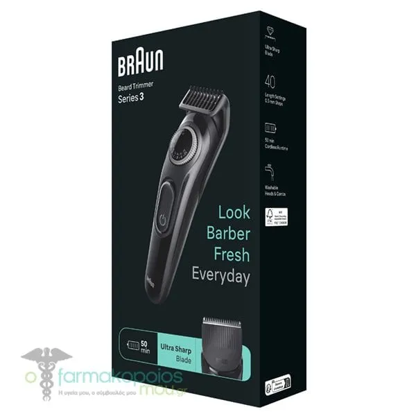 Braun Beard Trimmer Series 3 Beard / Hair Grooming Machine BT3421, 1pc