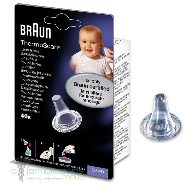 Braun ThermoScan LF40 Replacement Filters for Ear Thermometers, 40pcs