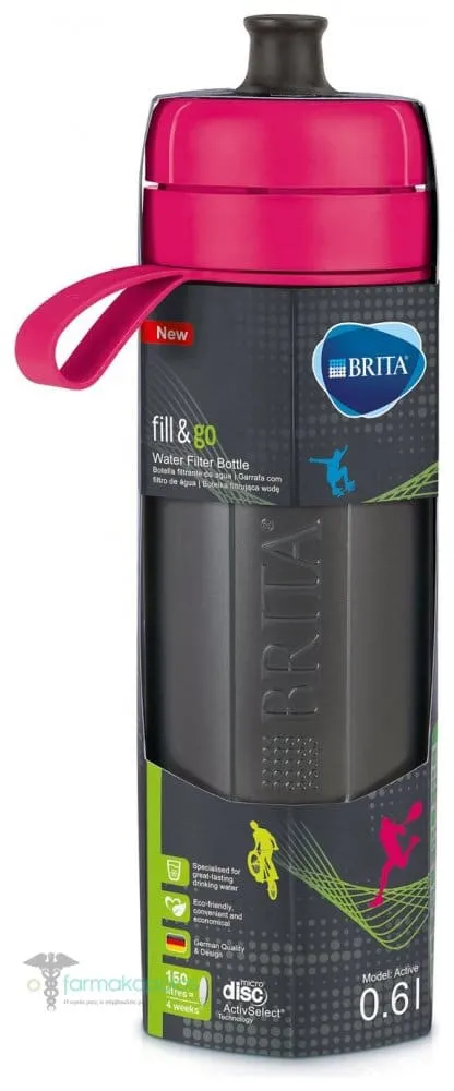 Brita Fill & Go Active Water Bottle Fuchsia, 600ml