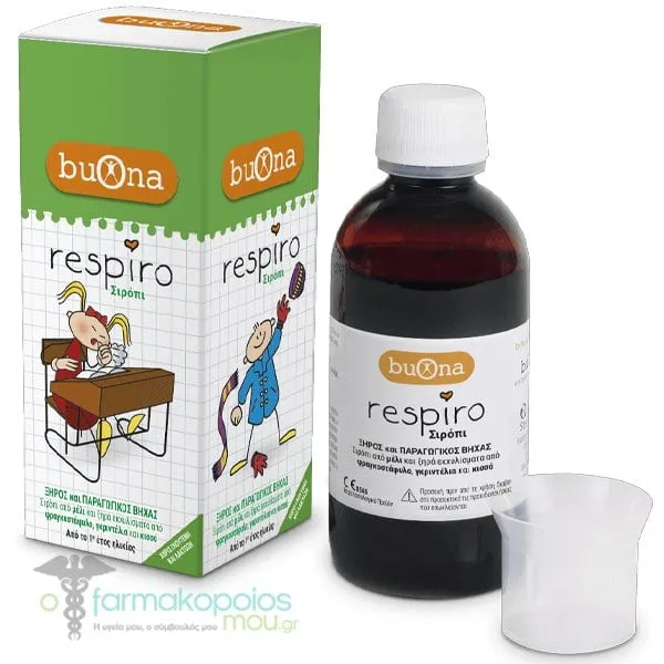Buona Respiro Παιδικό Σιρόπι για τον Ξηρό &amp; Παραγωγικό Βήχα, 140ml