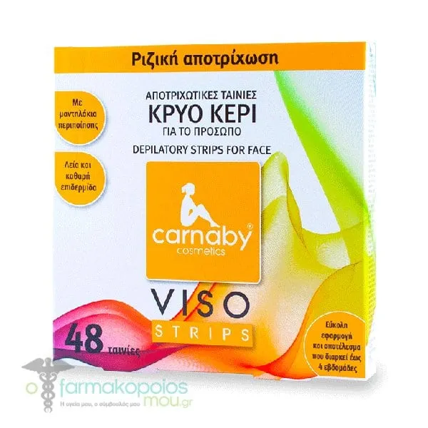 Carnaby Viso Strips Cold Wax Depilatory Strips for the Face, 48pcs