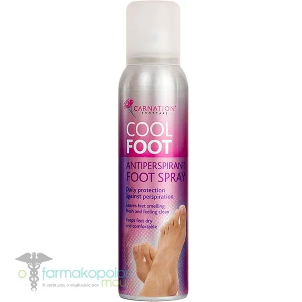 Carnation Cool Foot Spray κατά της Υπερβολικής Εφίδρωσης & της Κακοσμίας των Ποδιών, 150ml