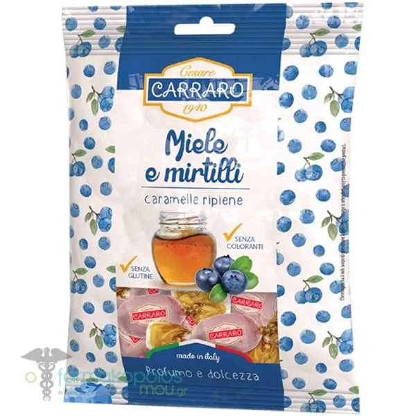 Carraro Honey & Blueberry Thoat Candies, 100gr