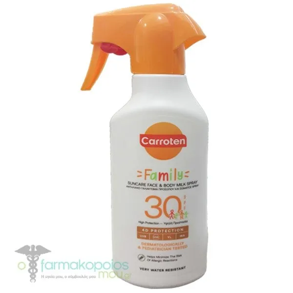 Carroten Family Suncare Face & Body Milk Spray SPF30, 270ml