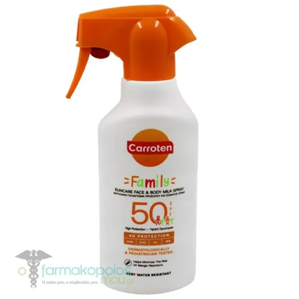 Carroten Family Suncare Face & Body Milk Spray SPF50, 270ml