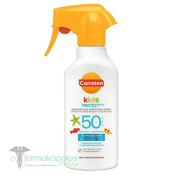 Carroten Kids Protect Plus Suncare Face & Body Milk Spray 4D Protection SPF50, 270ml