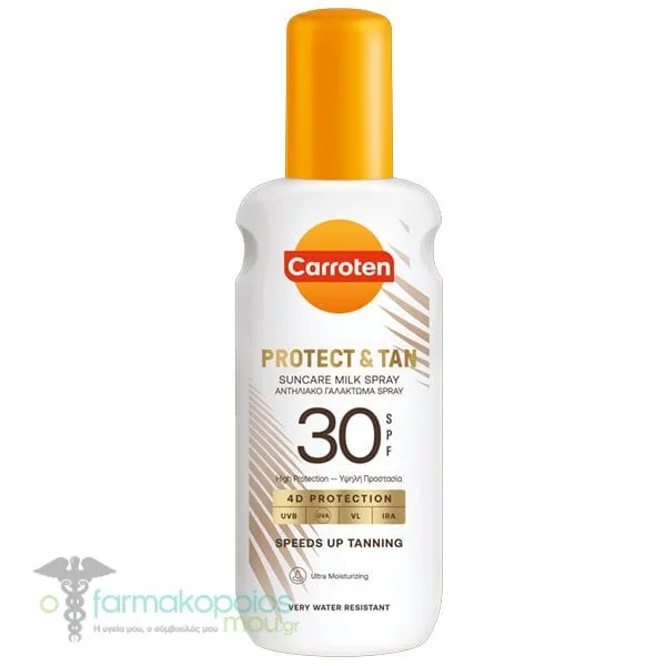 Carroten Protect & Tan Suncare Milk Spray 4D Protection SPF30, 200ml