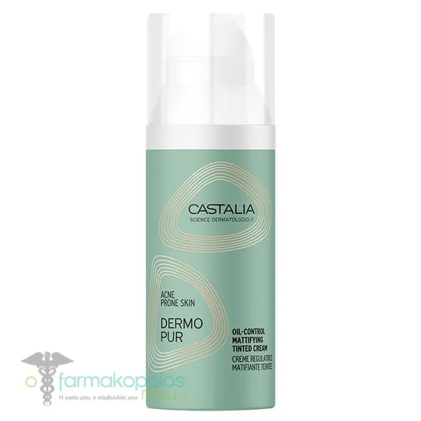 Castalia Dermopur Oil Control Mattifying Κρέμα Προσώπου με Χρώμα, 50ml