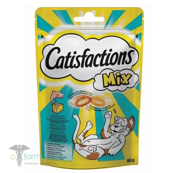 Catisfactions Cat Treats with Salmon & Cheese, 60g