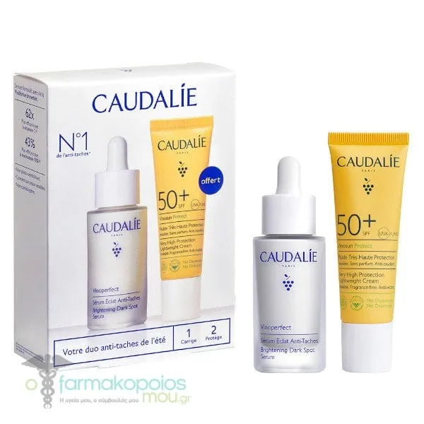 Caudalie Promo Vinoperfect Brightening Anti Dark Serum Ορός Προσώπου κατά των Πανάδων, 30ml & Δώρο Vinosun Protect Αντηλιακό Προσώπου SPF 50+, 20ml, 1σετ