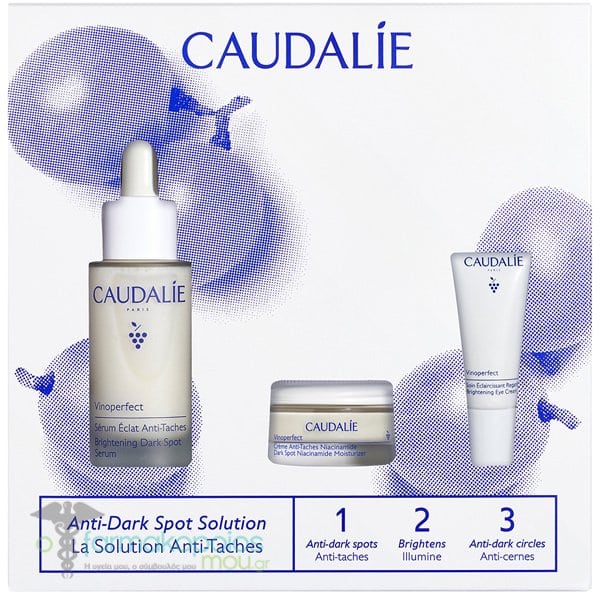 Caudalie Vinoperfect Limited Edition with Brightening Dark Spot Serum, 30ml, Dark Spot Niacinamide Moisturizer, 15ml & Brightening Eye Cream, 5ml, 1set