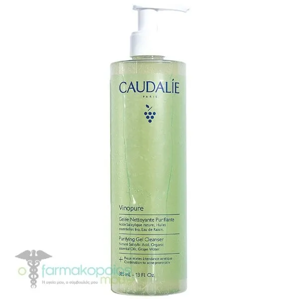 Caudalie Vinopure Purifying Gel Cleanser Καθαριστικό Προσώπου κατά των Ατελειών, 385ml
