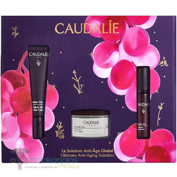 Caudalie Xmas Promo Anti-ageing Solution Premier Cru Eye Cream, 15ml, Free The Cream, 15ml & Free Anti-aging Serum, 10ml, 1set
