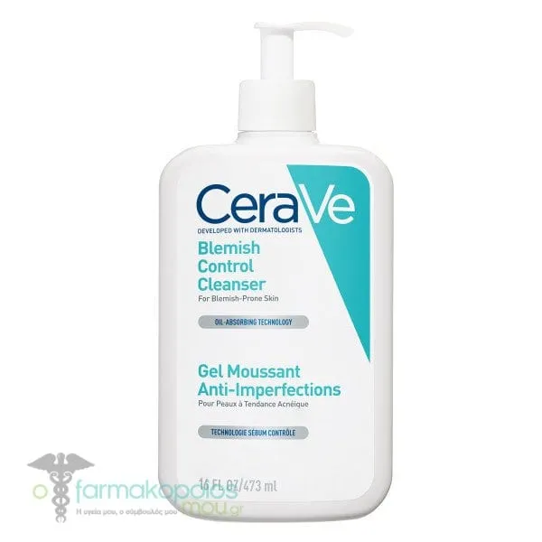 CeraVe Blemish Control Cleanser Gel Καθαρισμού Προσώπου για Δέρμα με Τάση Ακμής με Σαλικυλικό Οξύ &amp; Ceramides, 473ml