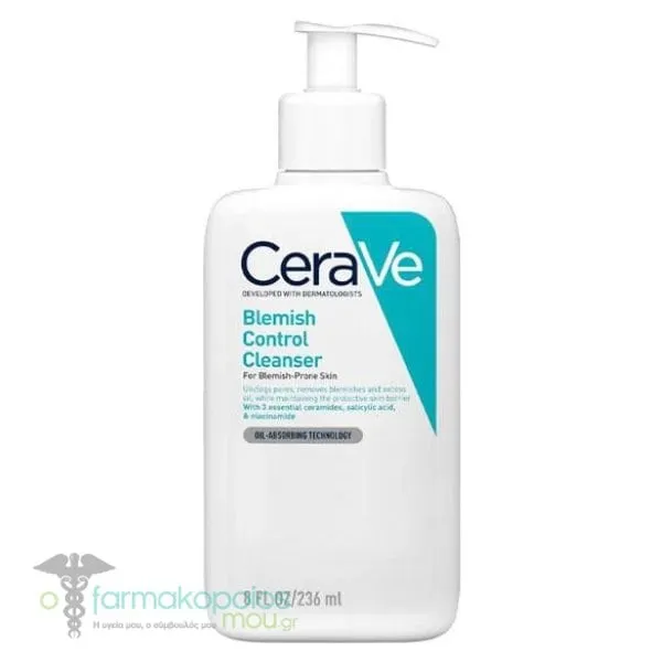 CeraVe Blemish Control Face Cleanser for Blemish-Prone Skin, 236ml