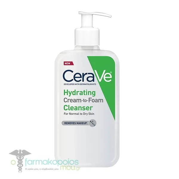 CeraVe Hydrating Cream-to-Foam Cleanser for Normal to Dry Skin, 236ml