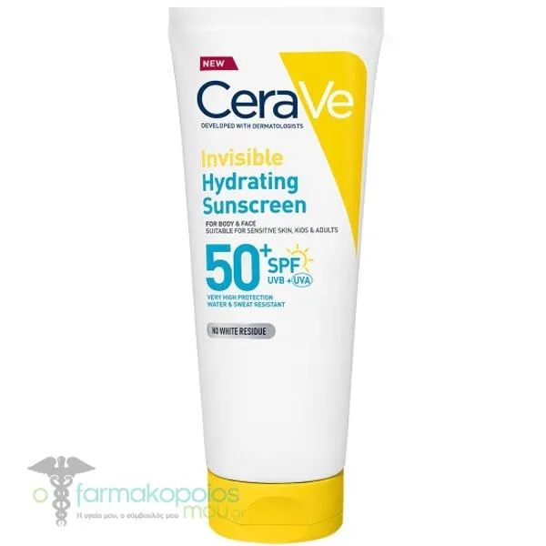 Cerave Invisible Hydrating Sunscreen Αντηλιακό για Πρόσωπο &amp; Σώμα SPF50+, 177ml