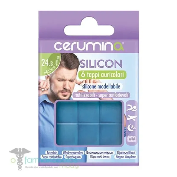 Cerumina Reusable Moldable Silicone Earplugs, 6pcs