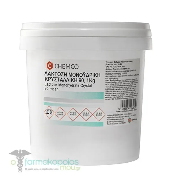 Chemco Lactose Monohydrate Crystal 90 Mesh (Λακτόζη Μονοϋδρική) Ph.Eur., 1kg