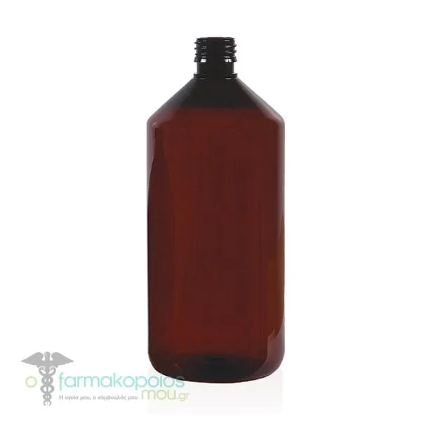 Chemco Caramel Vial Cylindrical PET Pl1000 PP28, 1lt