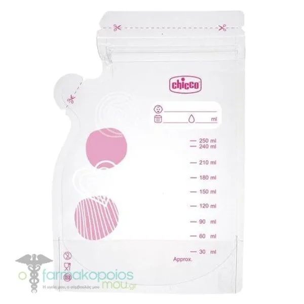 Chicco Breast Milk Storage Bags 250ml, 30pcs