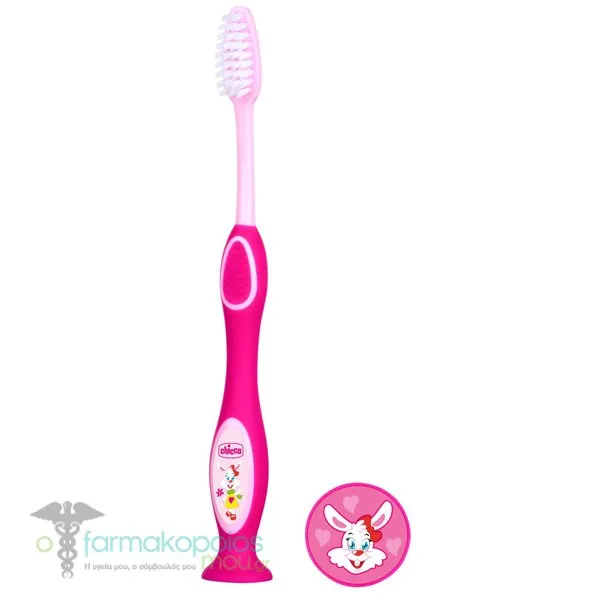 Chicco Milk Teeth Toothbrush 3-6Y, 1pc - Ρόζ