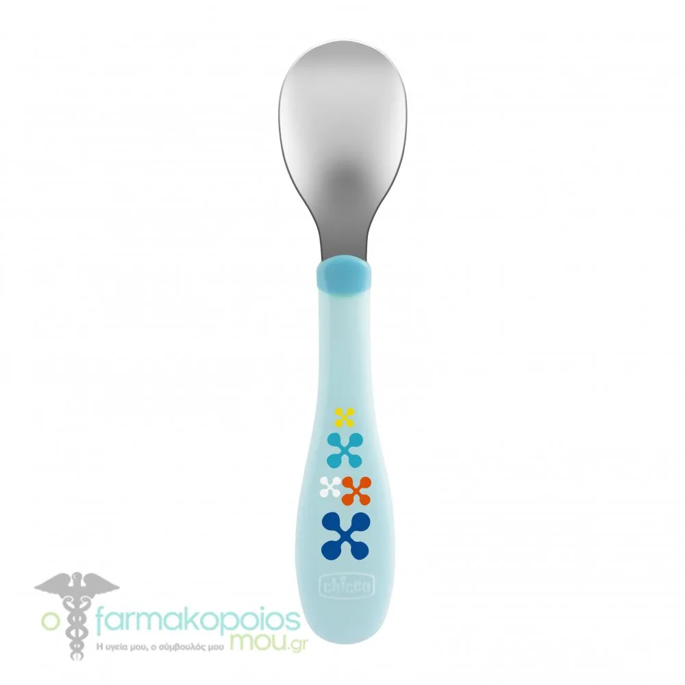 Chicco Metal Cutlery Fork Spoon 18m+, 2pcs - Γαλάζιο