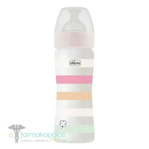 Chicco Bottle Well Being Anti-Colic System Μπιμπερό Πλαστικό 2m+, 250ml - Ρόζ