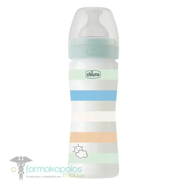 Chicco Well Being Baby Bottle Anti-Colic System Plastic 2m+, 250ml - Γαλάζιο