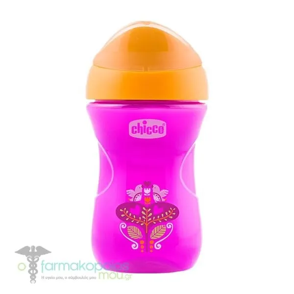 Chicco Easy Cup 12m+, 266ml - Μωβ-Πορτοκαλί